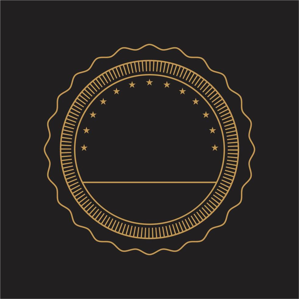 Golden seal on black background vector