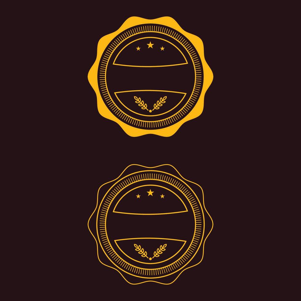 Two badges with a gold and black background vector