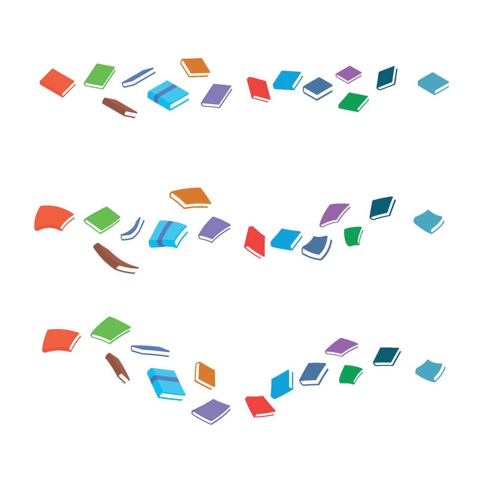 Books flying in the air illustration vector