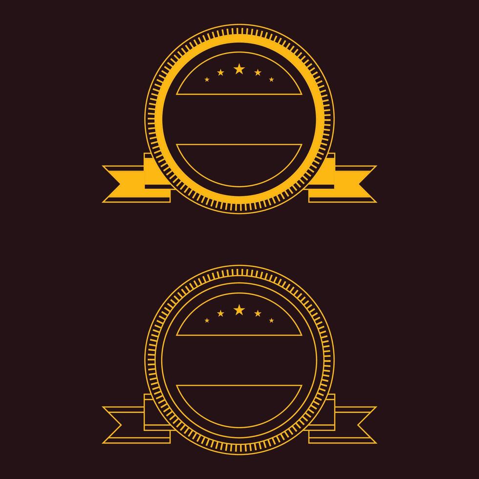 Two badges with a ribbon and a star on a black background vector