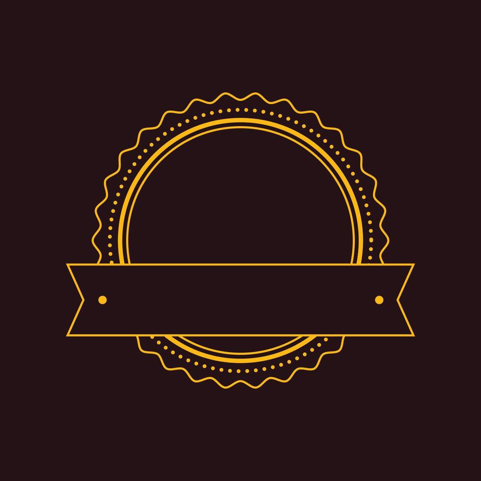 A golden badge on a black background vector