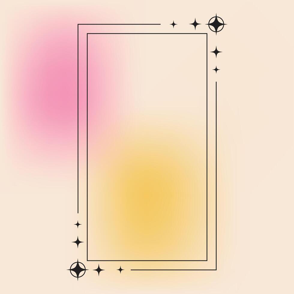 A square frame with a pink and yellow background vector