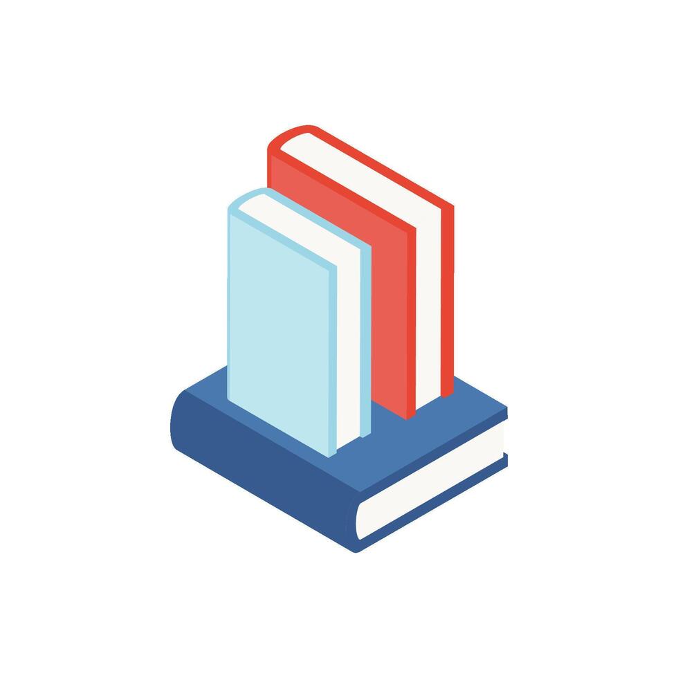 A stack of books on top of each other vector