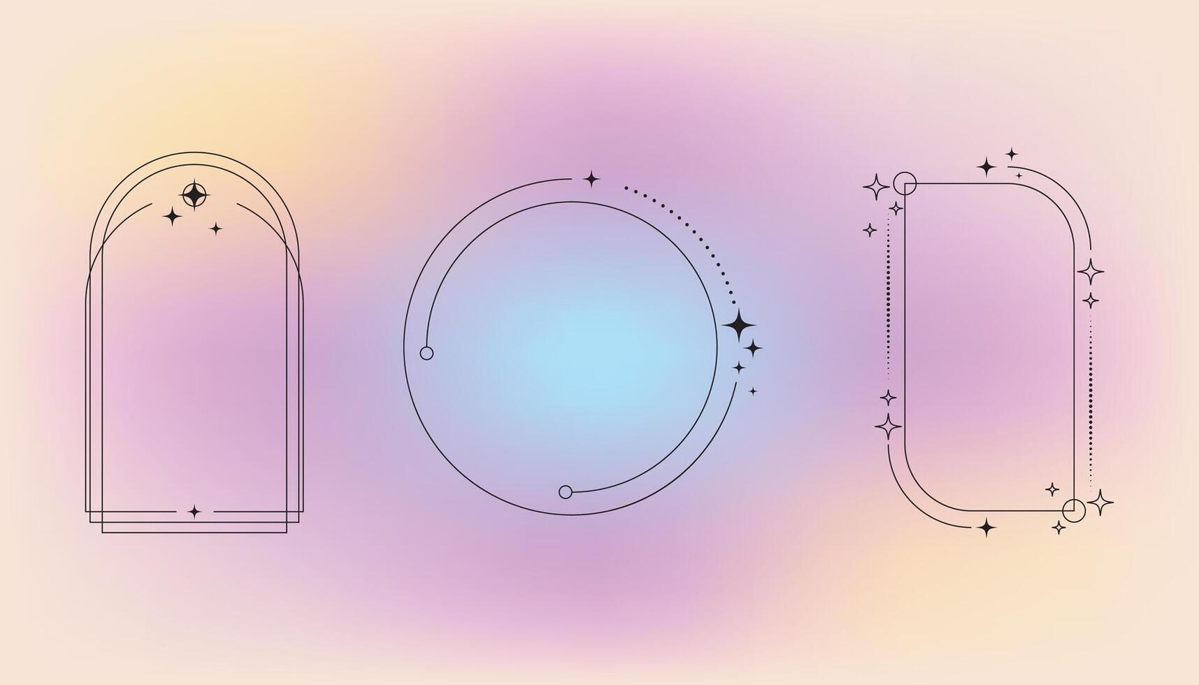 Three different shapes of a circle and a star vector
