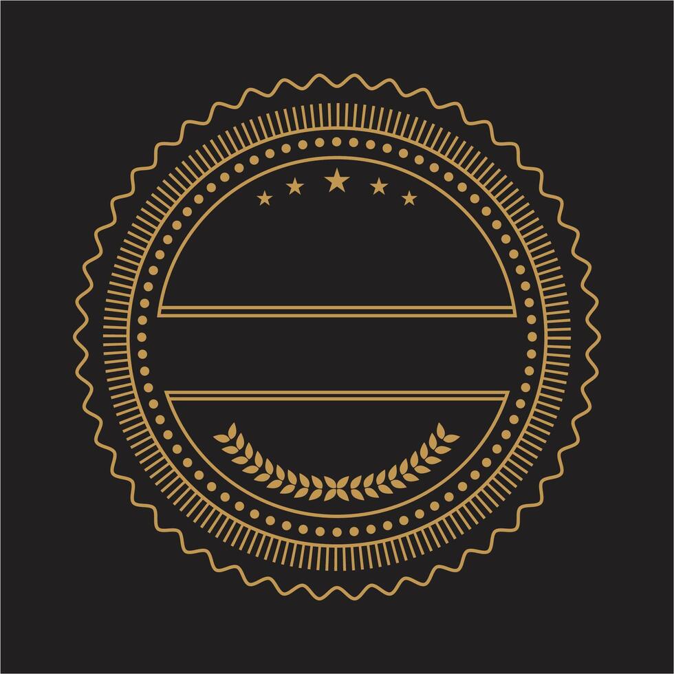 Golden badge on black background vector