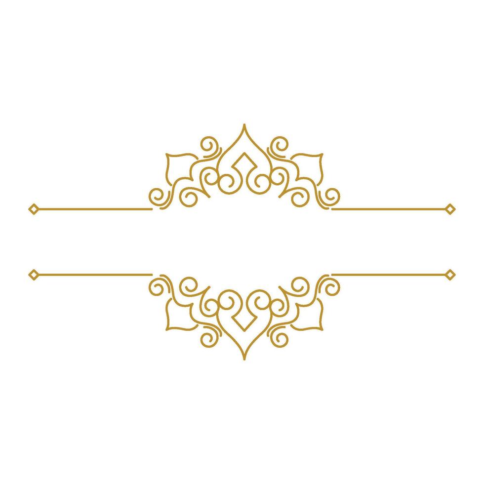 Golden ornate frame with a place for text vector