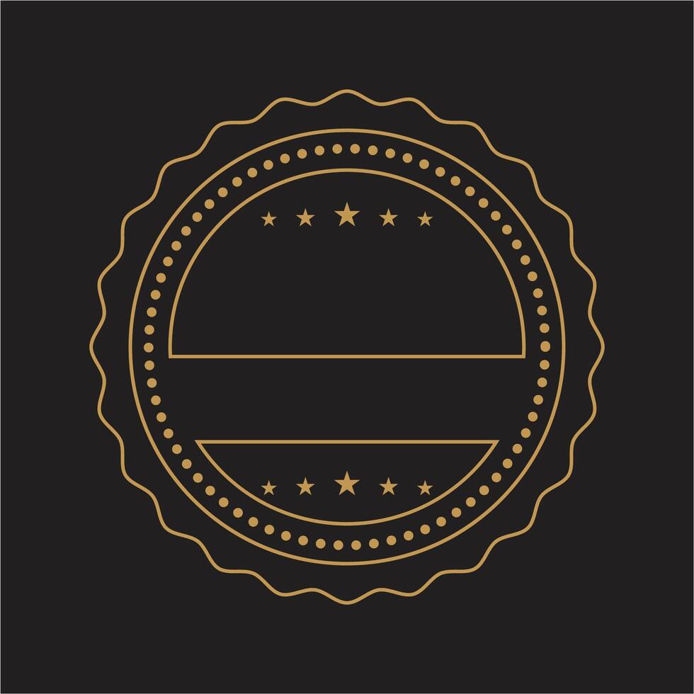 Golden badge on black background vector