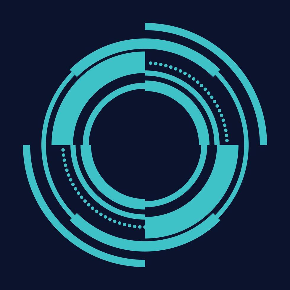 A circular logo with blue lines vector