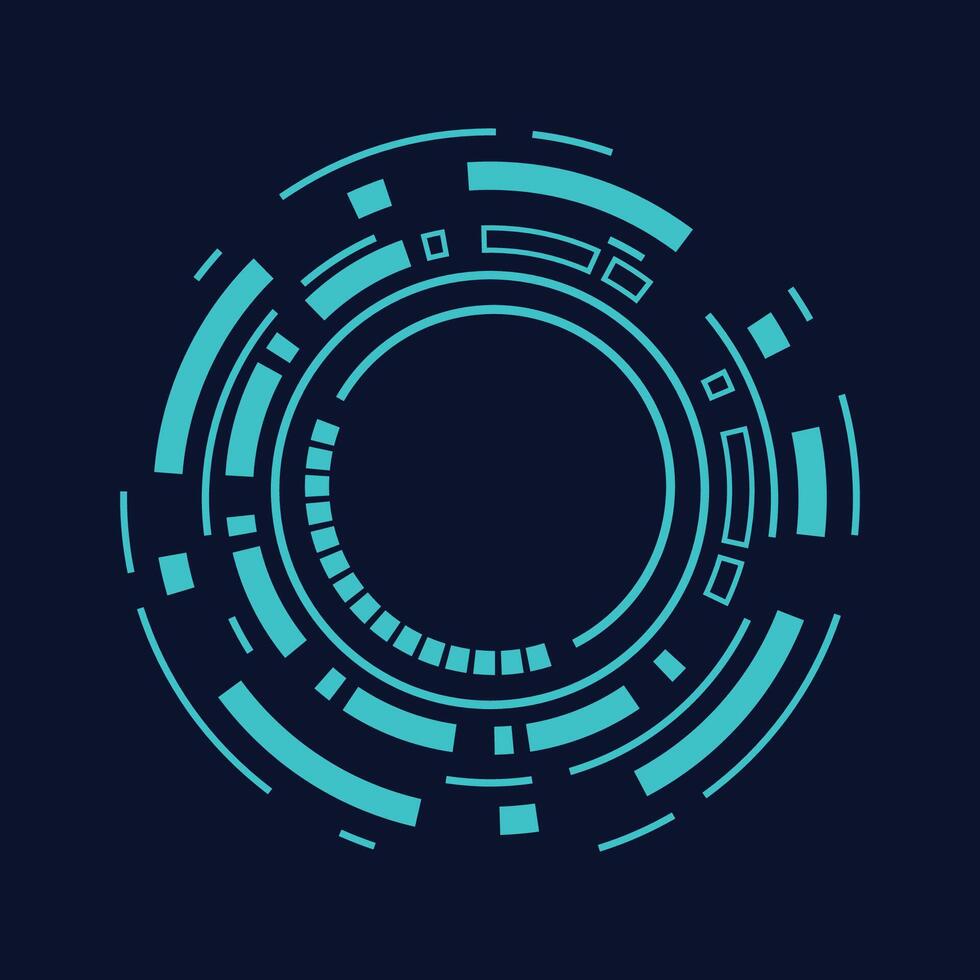 A futuristic blue circular logo vector