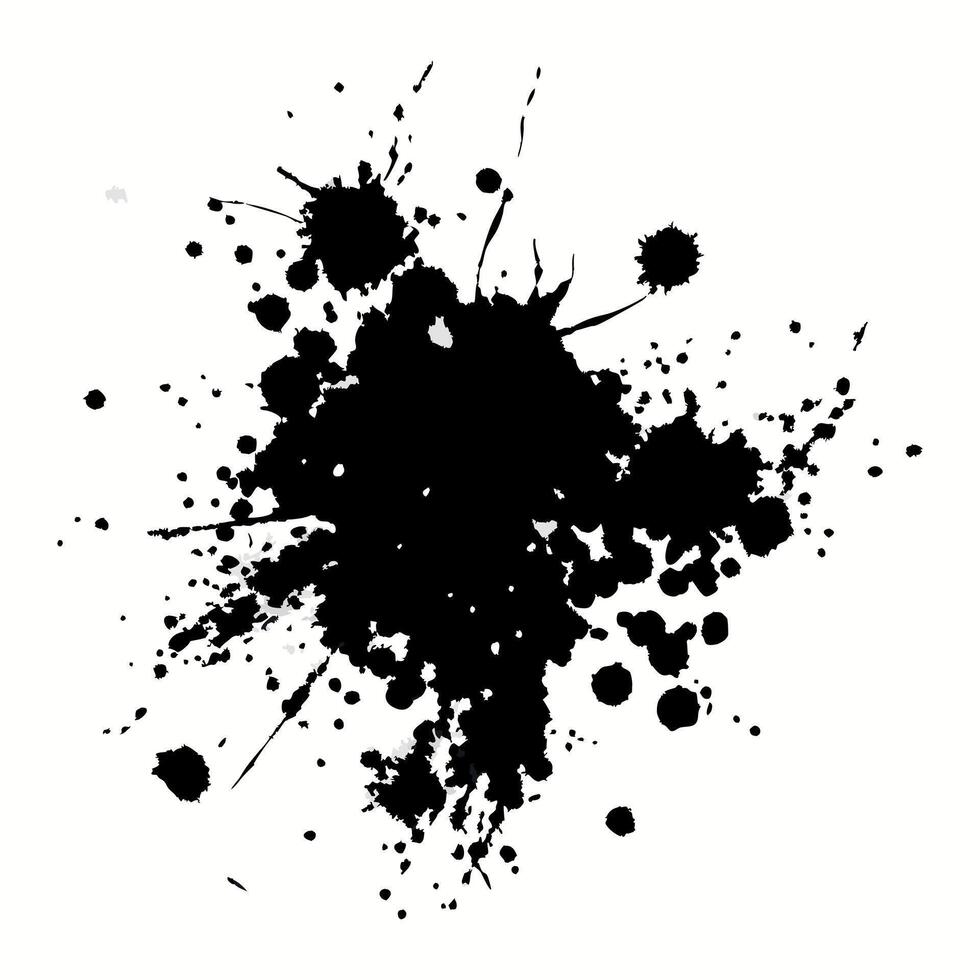 Black ink splatter on white background vector
