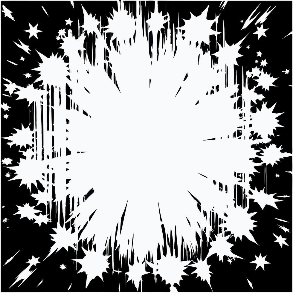 A black and white star burst background vector