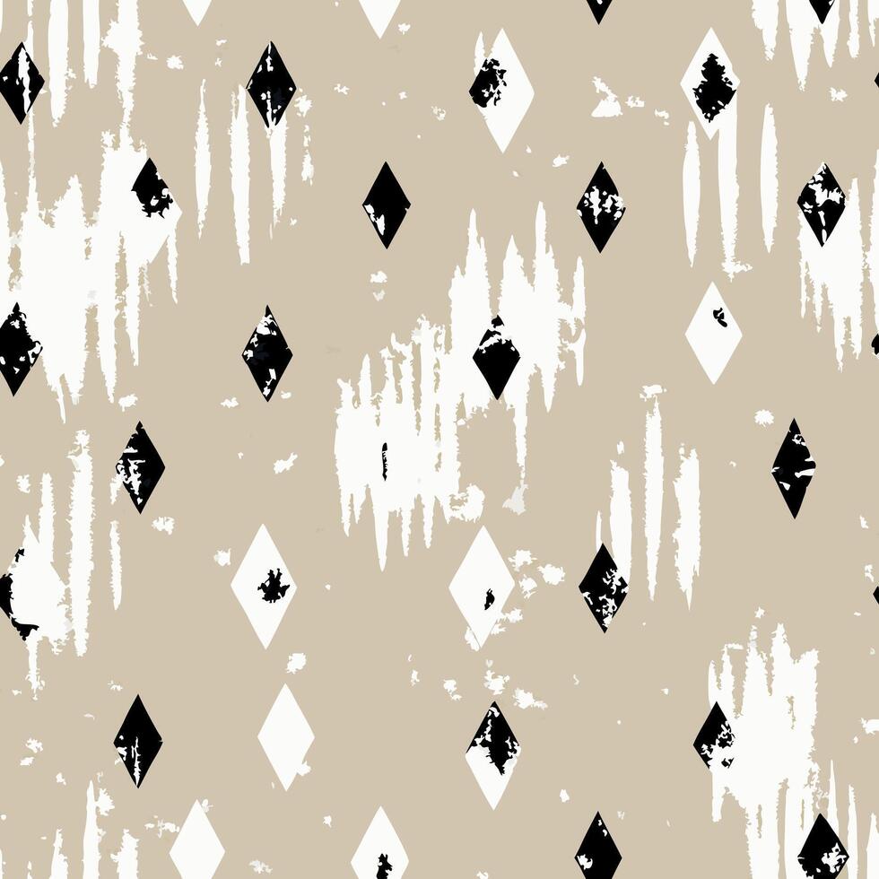 A black and white pattern with a diamond shape vector