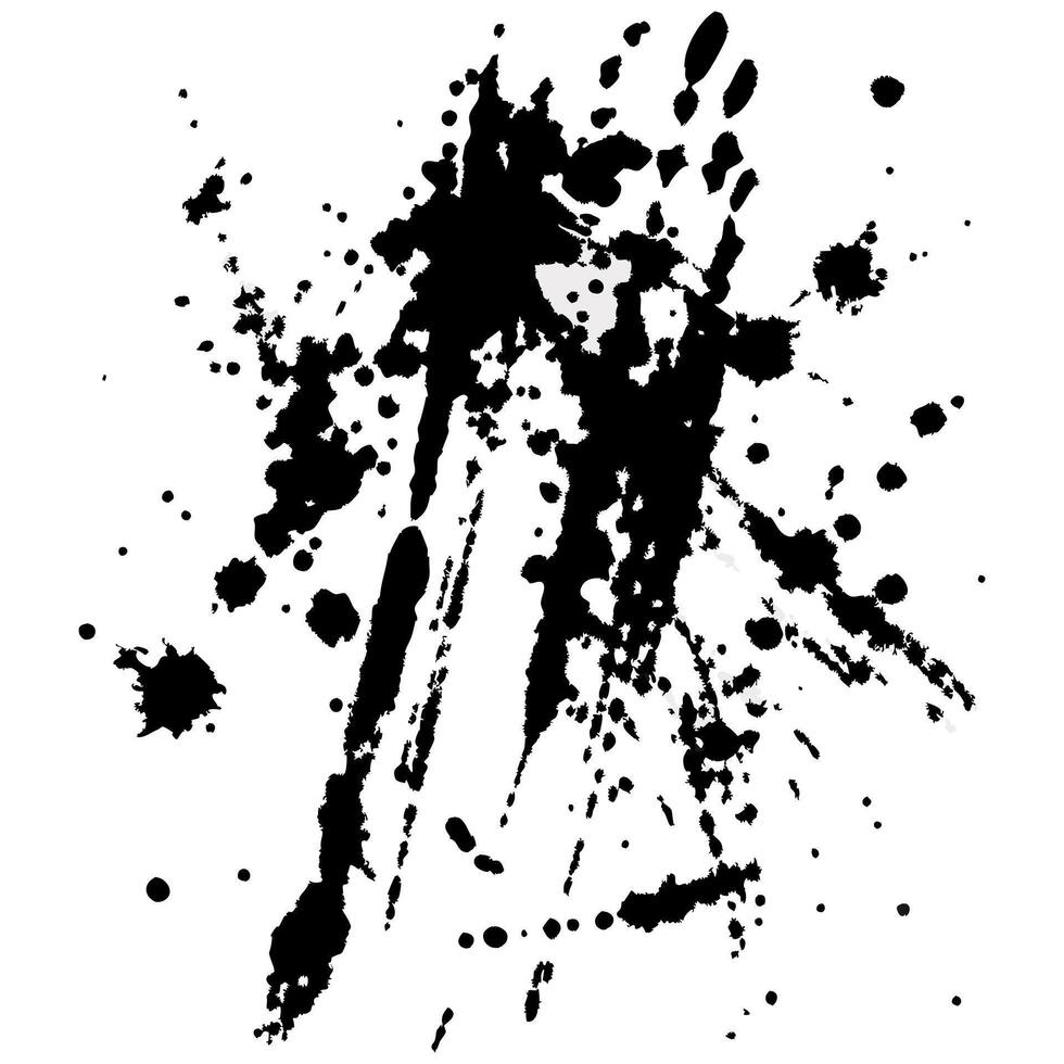 A black and white ink splatter on a white background vector