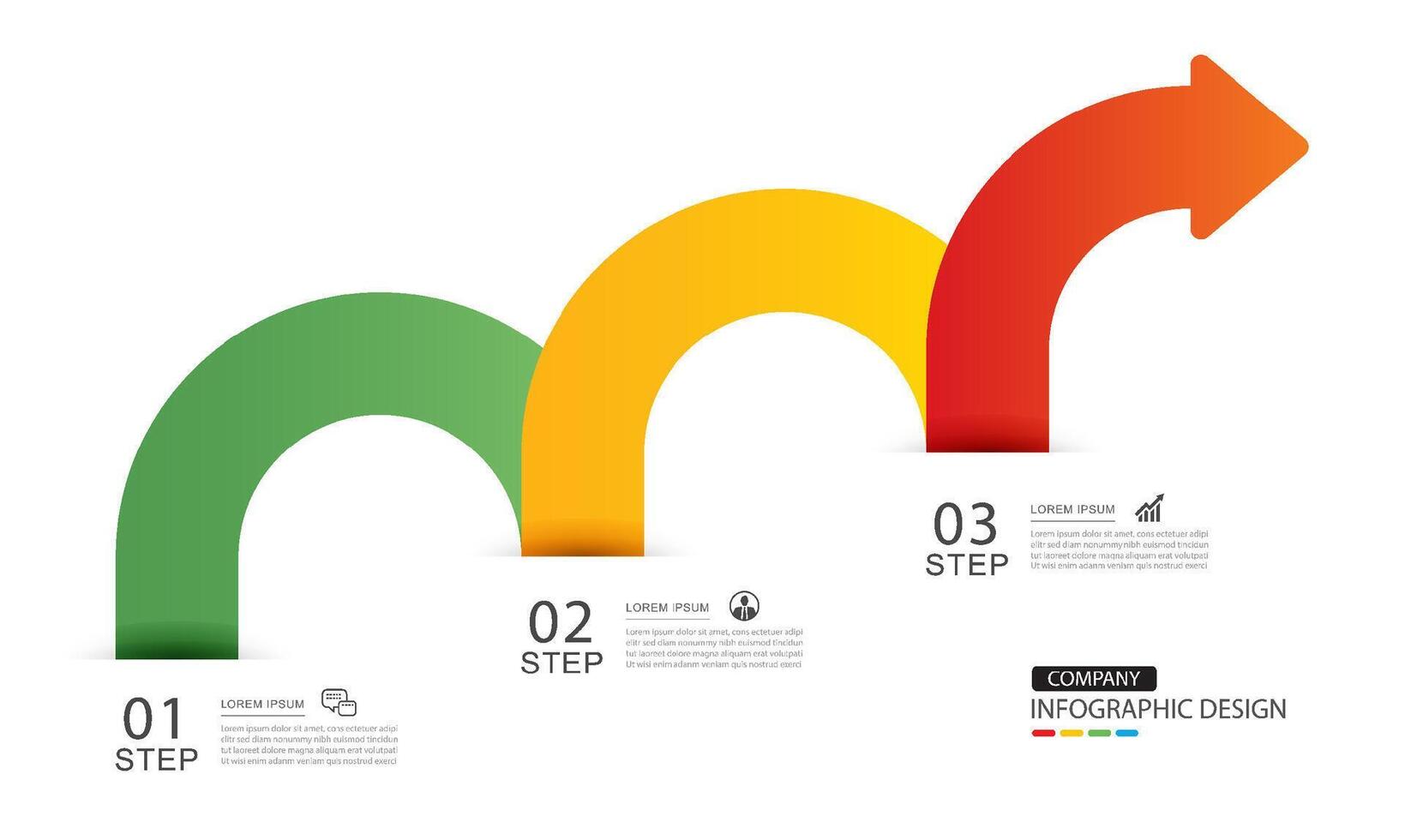 Infographics arrow symbol timeline business steps to success. vector