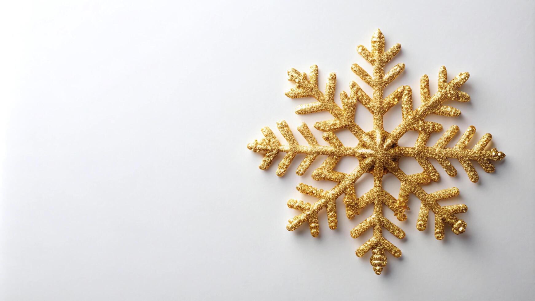 Golden Snowflake Against a White Background photo