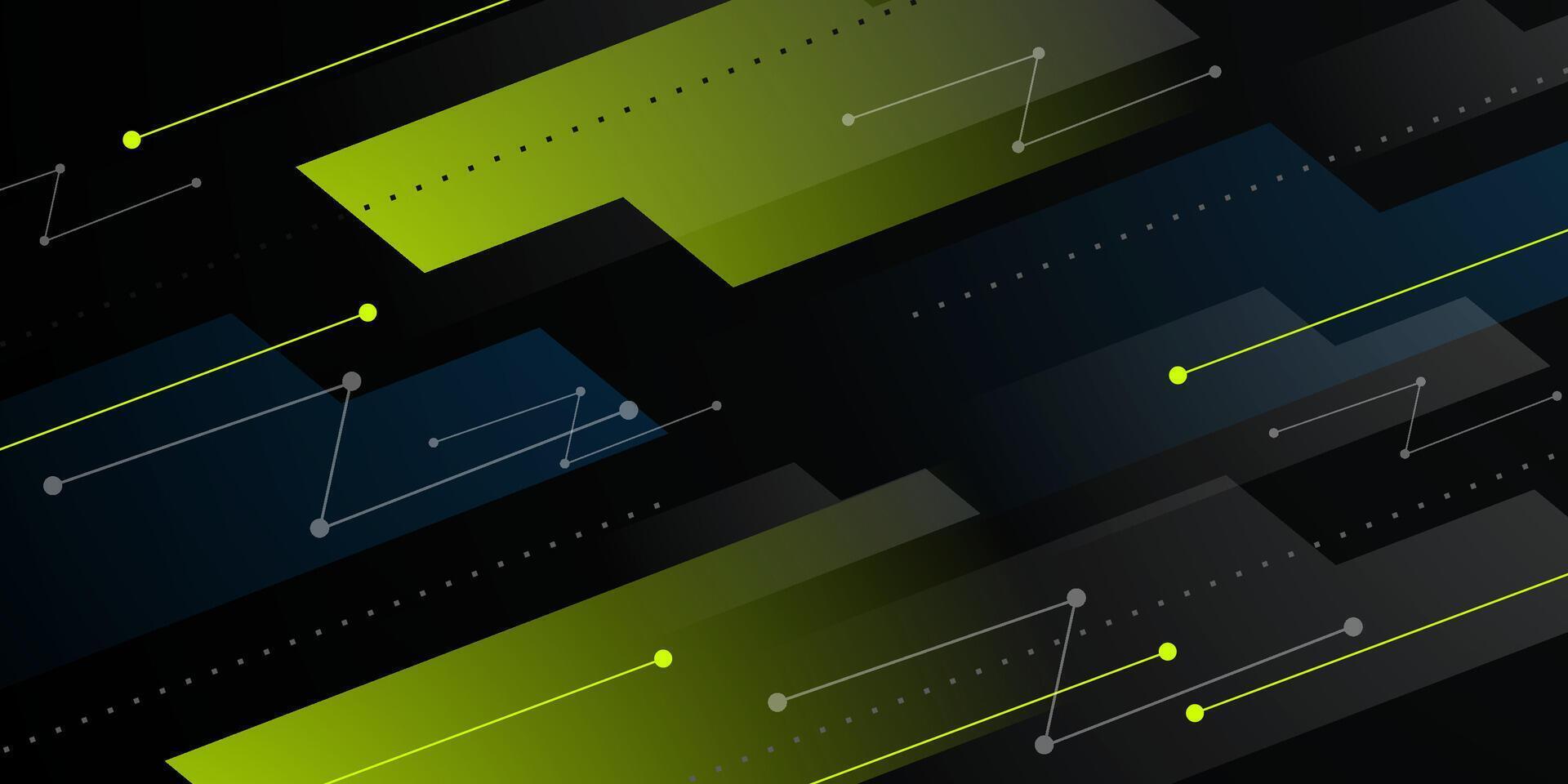 Abstract dark background with overlap shadow and lights background. Papercut background with green and blue shapes. Dark background with trendy pattern design. vector