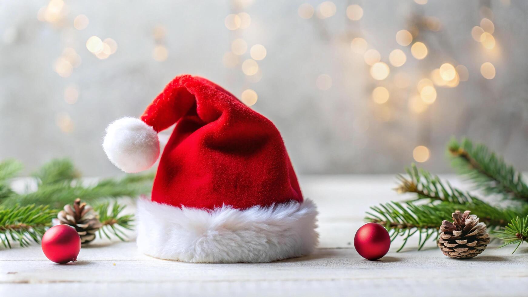 Small Red Santa Hat on White Background photo