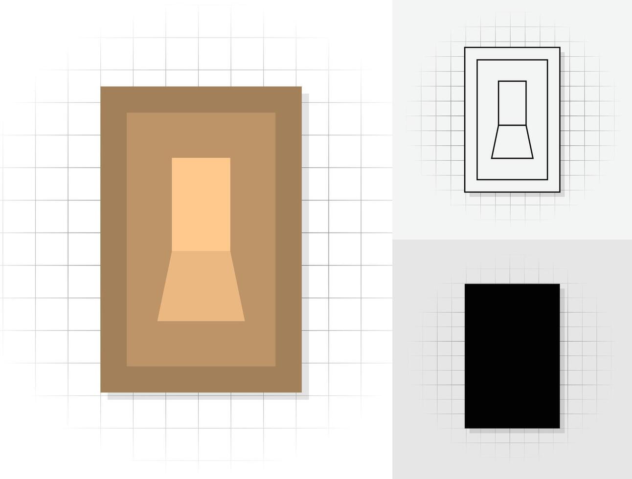 Light switch button icon, electric switch outline or silhouette illustration for mobile concept and web design vector
