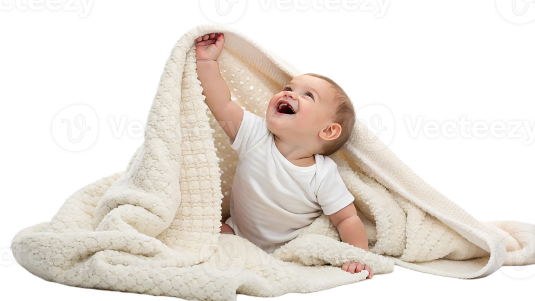 cute baby laughing and reaching up while sitting png