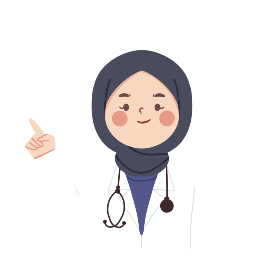 A cartoon doctor pointing at something png