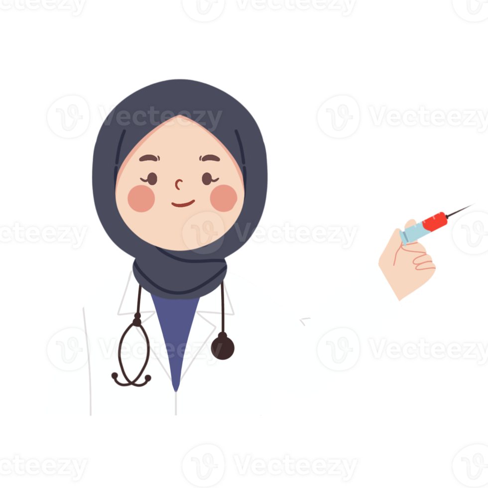 illustration of a doctor with a stethoscope and syringe png