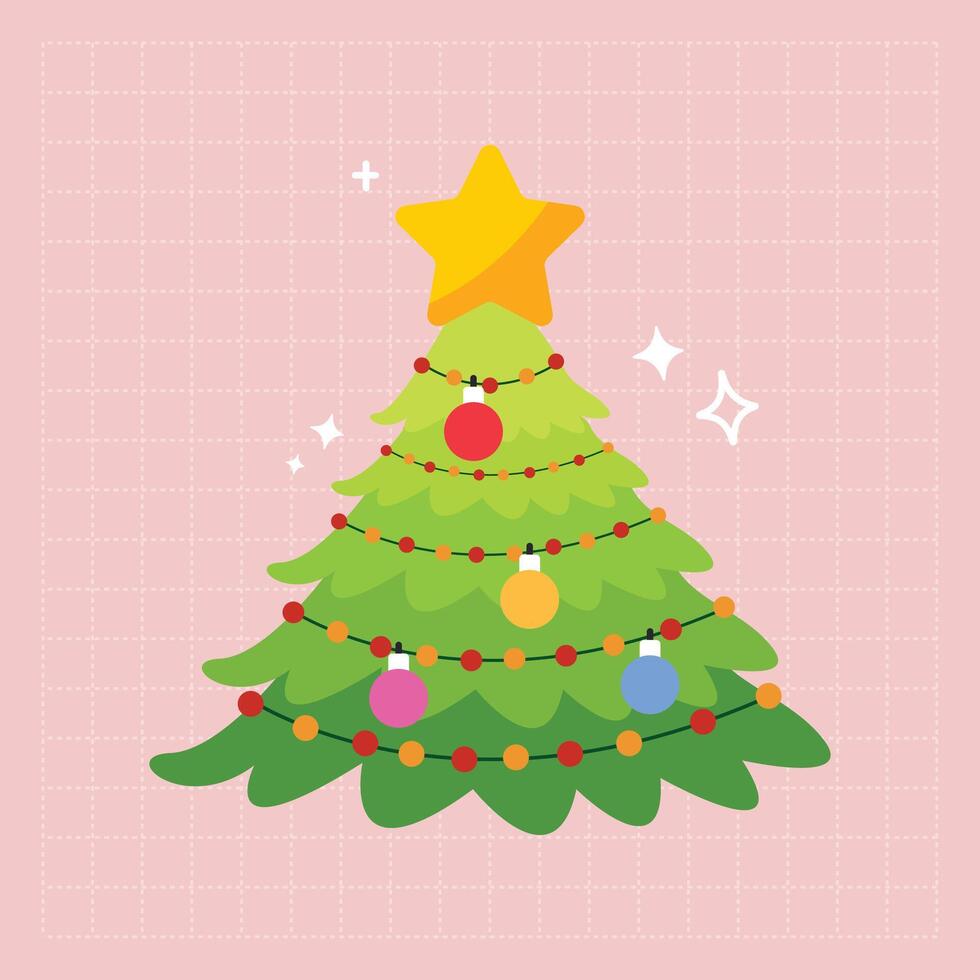 Christmas Tree with Star vector