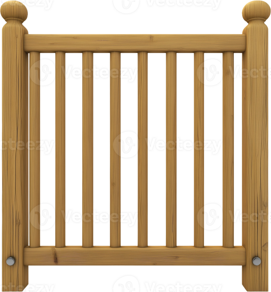 A wooden fence with a gate and a gate post png