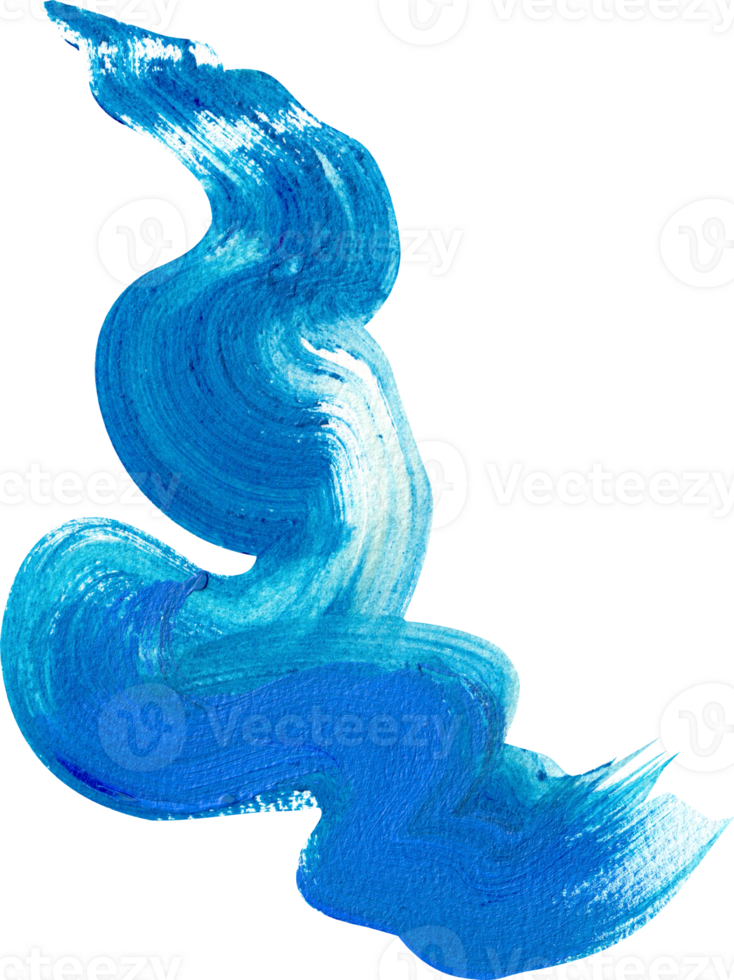Blue Brush Stroke, hand-drawn watercolor painting illustration png