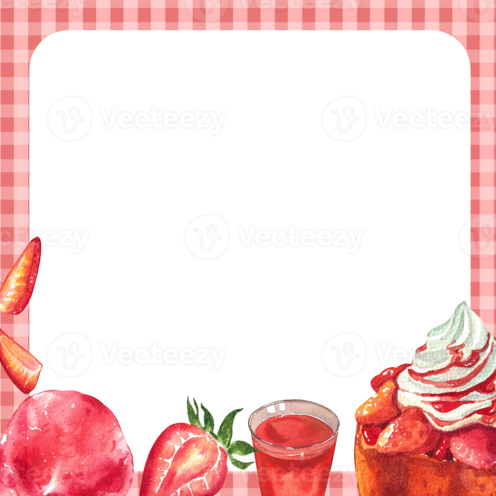 Handdrawn of frame Toast Ice cream watercolor png