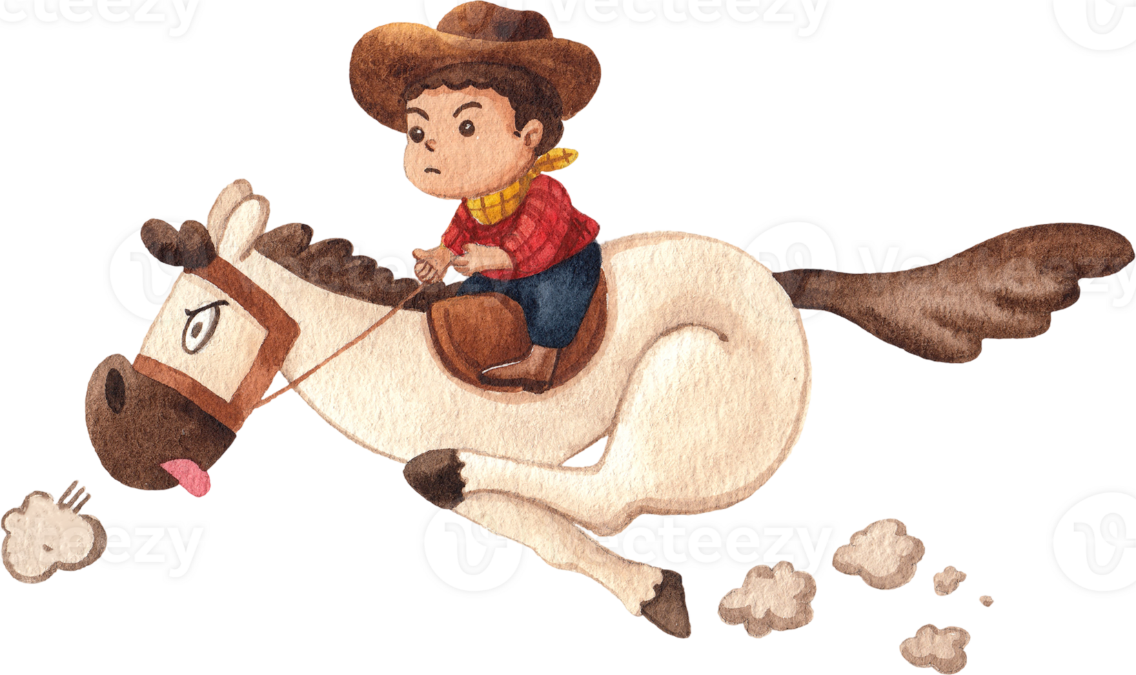 handgemalt Cowboy Aquarell png