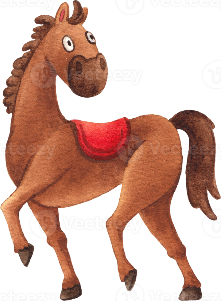 Handdrawn horse watercolor png