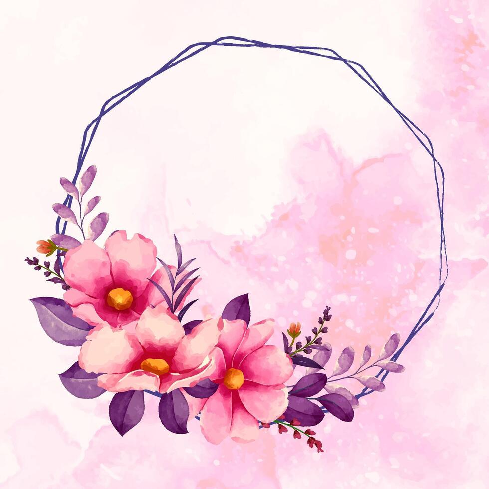 Hand-Drawn Botanical Floral Frame for Invitation card design vector
