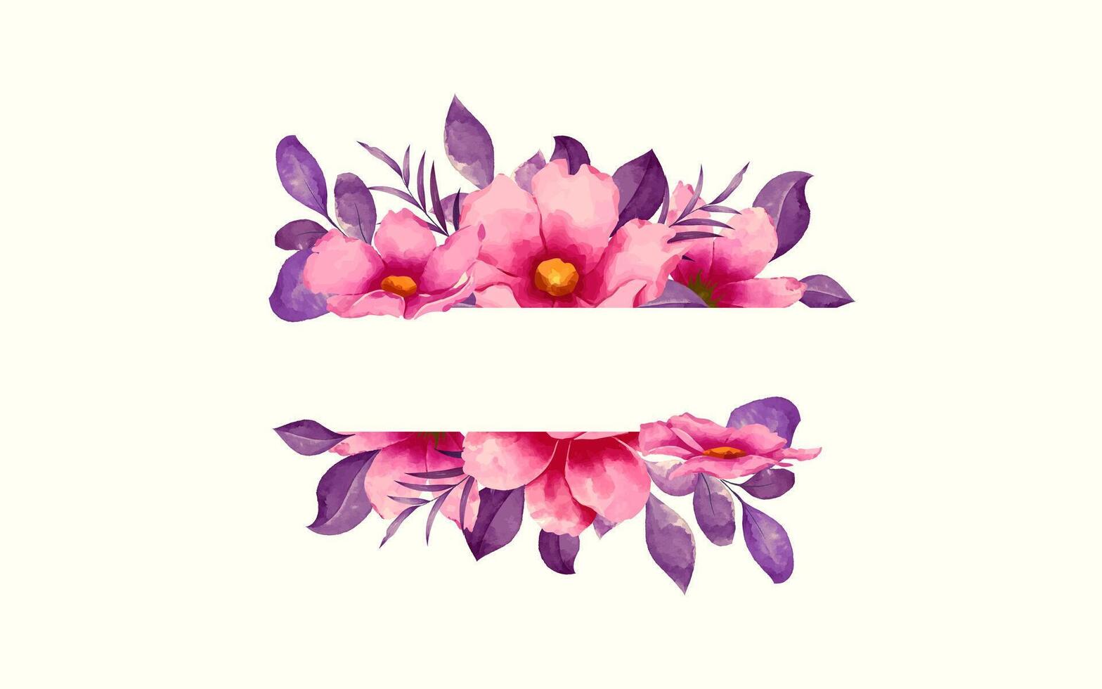 Elegant Botanical Watercolor Frame with Copy Space vector