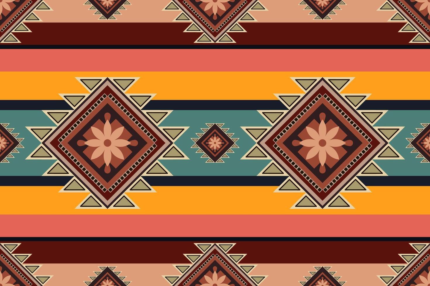 avajo tribal seamless pattern. Native American ornament. Ethnic South Western decor style. Boho geometric ornament. seamless pattern. Mexican blanket, rug. striped on colorful background. vector