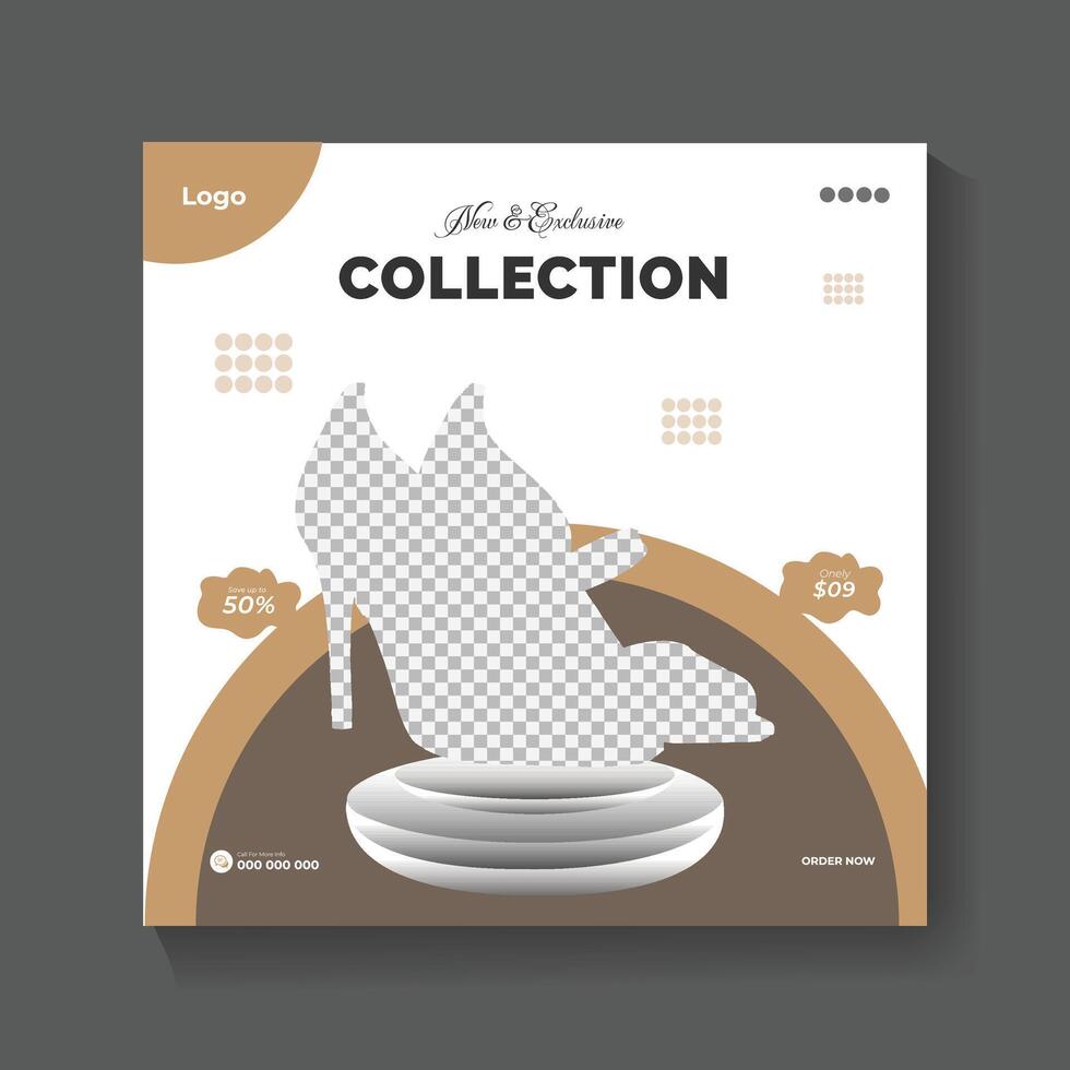 Home appliance Woman shoe product design template with Ellipse Shapes vector