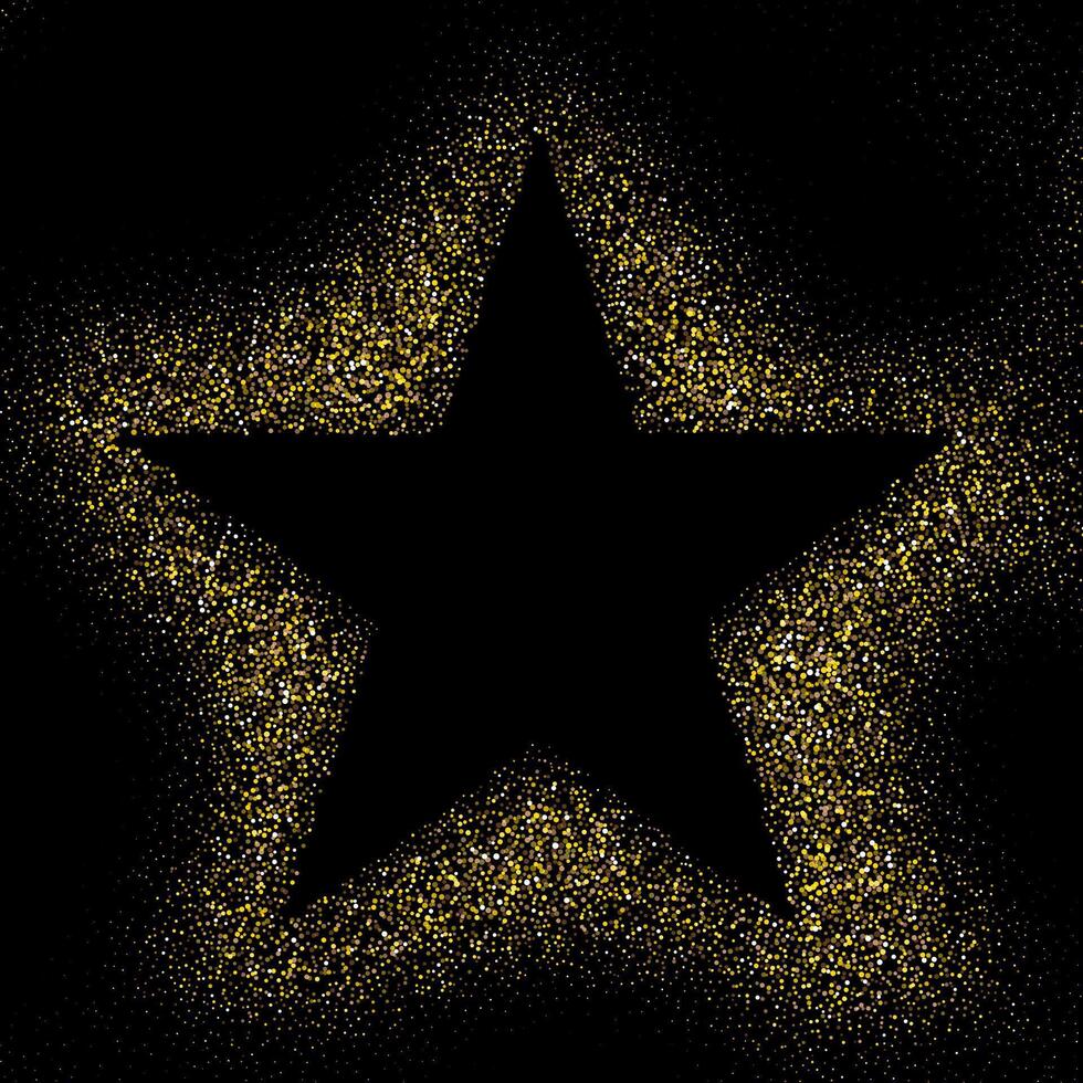 Christmas star background with gold glittery design vector