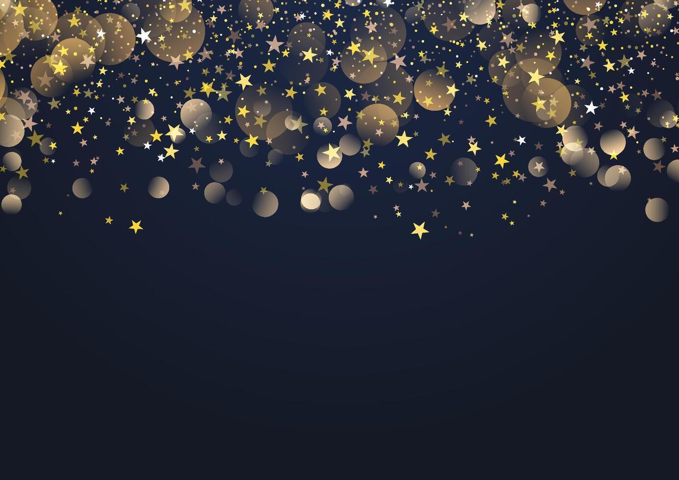 Christmas background with bokeh lights and stars design vector