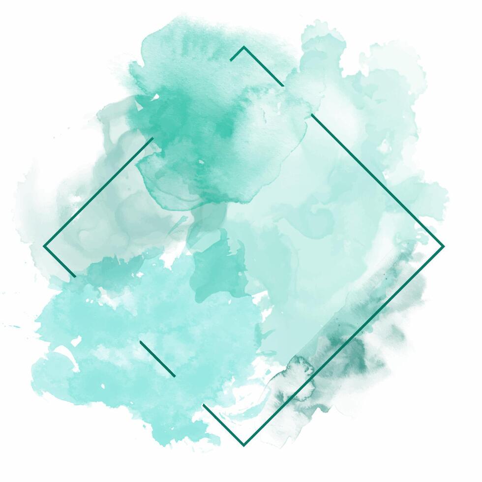 abstract hand painted watercolour background with diamond shaped frame vector