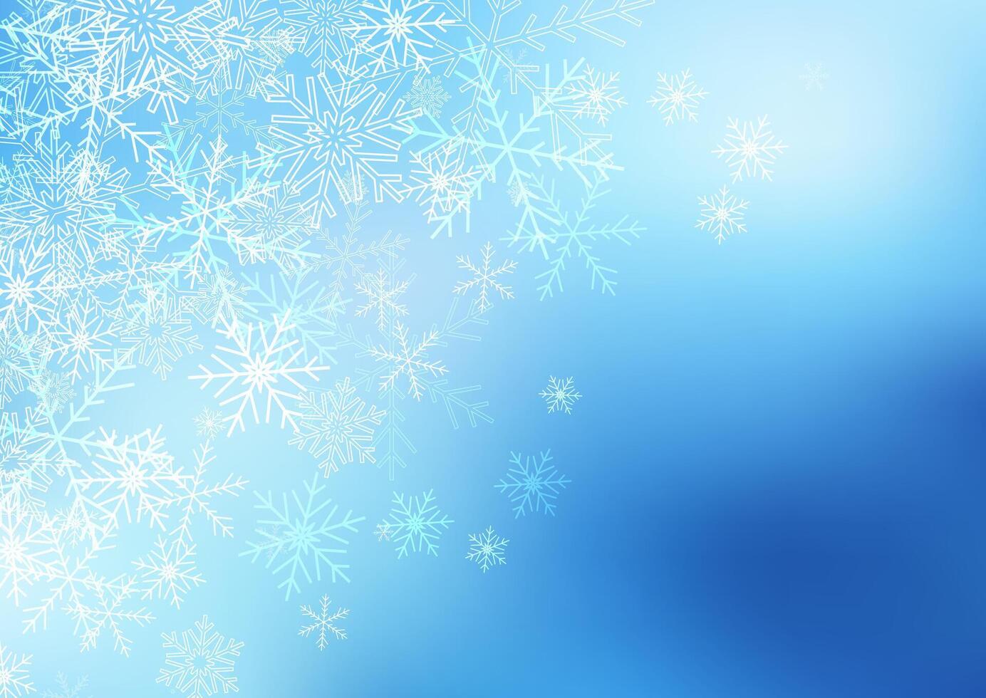Christmas snowflakes on a blue defocussed background vector