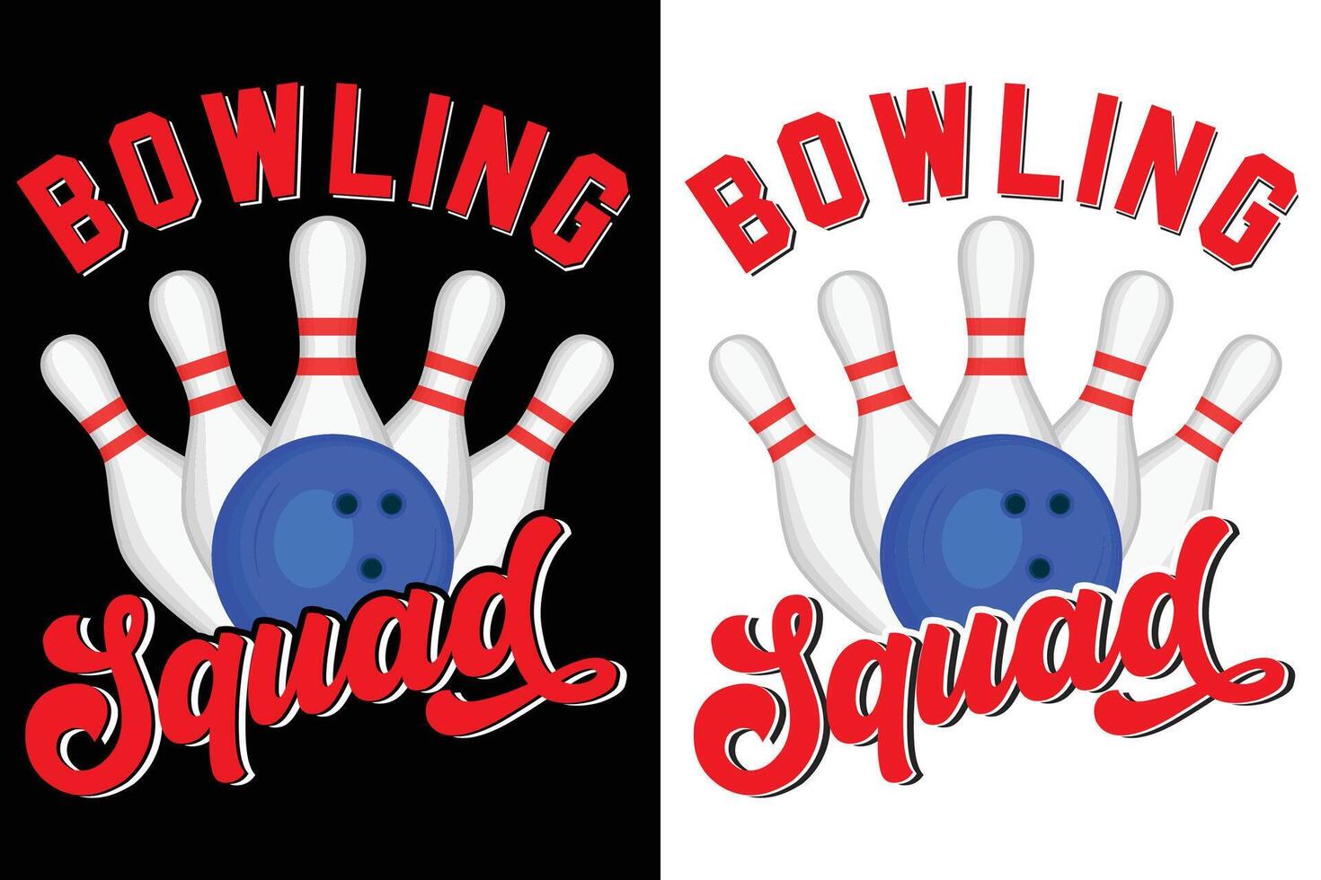 Bowling Squad Typography Design vector
