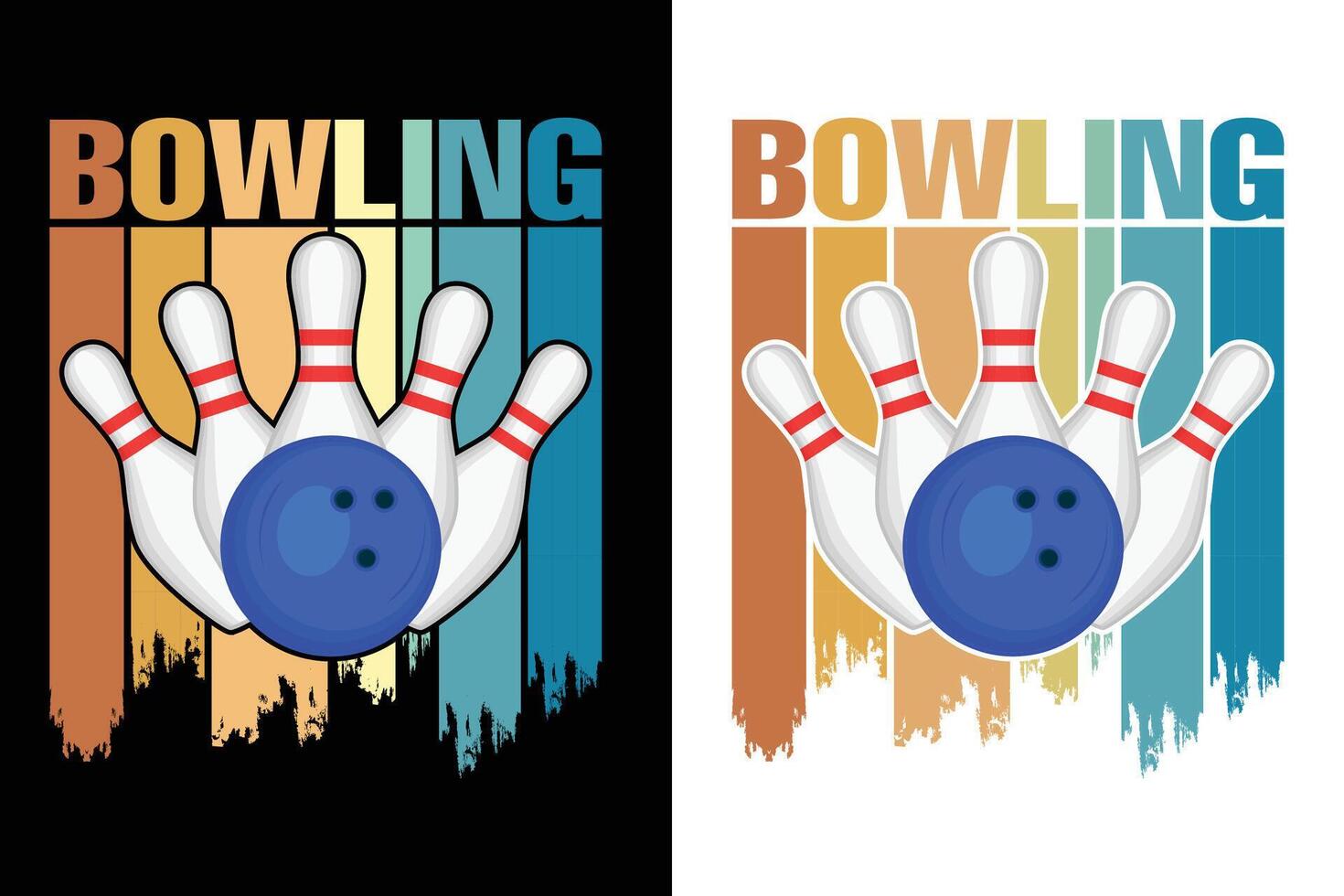 Retro Vintage Bowling Typography Design vector