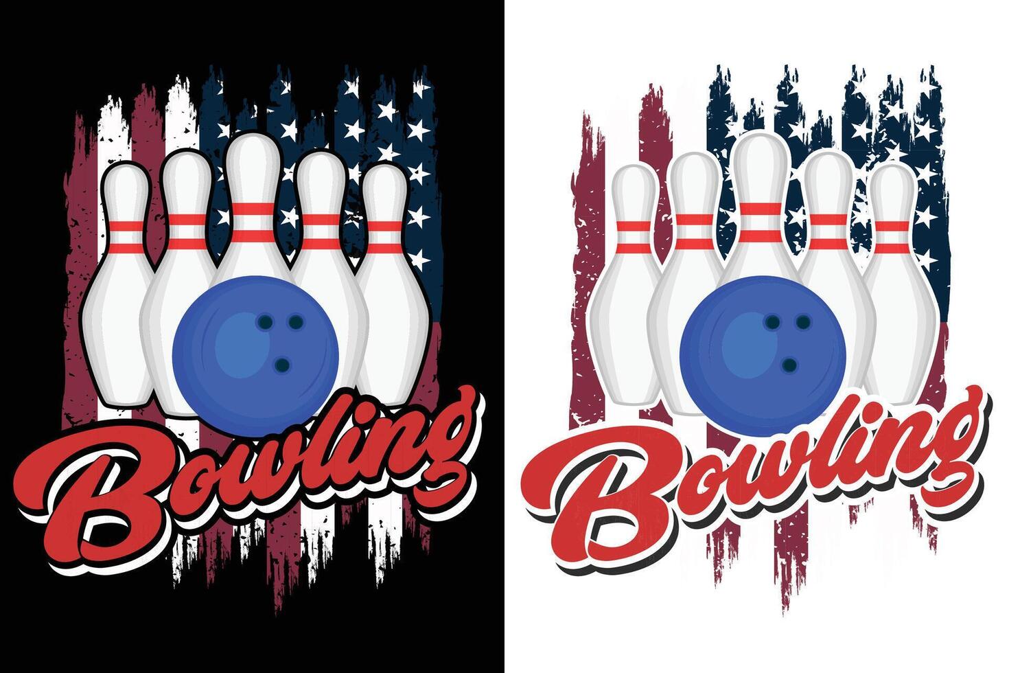 Bowling Typography Design For USA vector