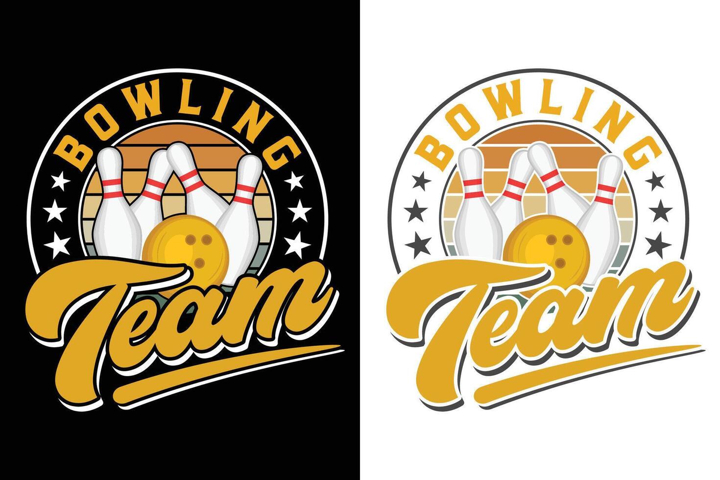 Bowling Team Typography Design vector