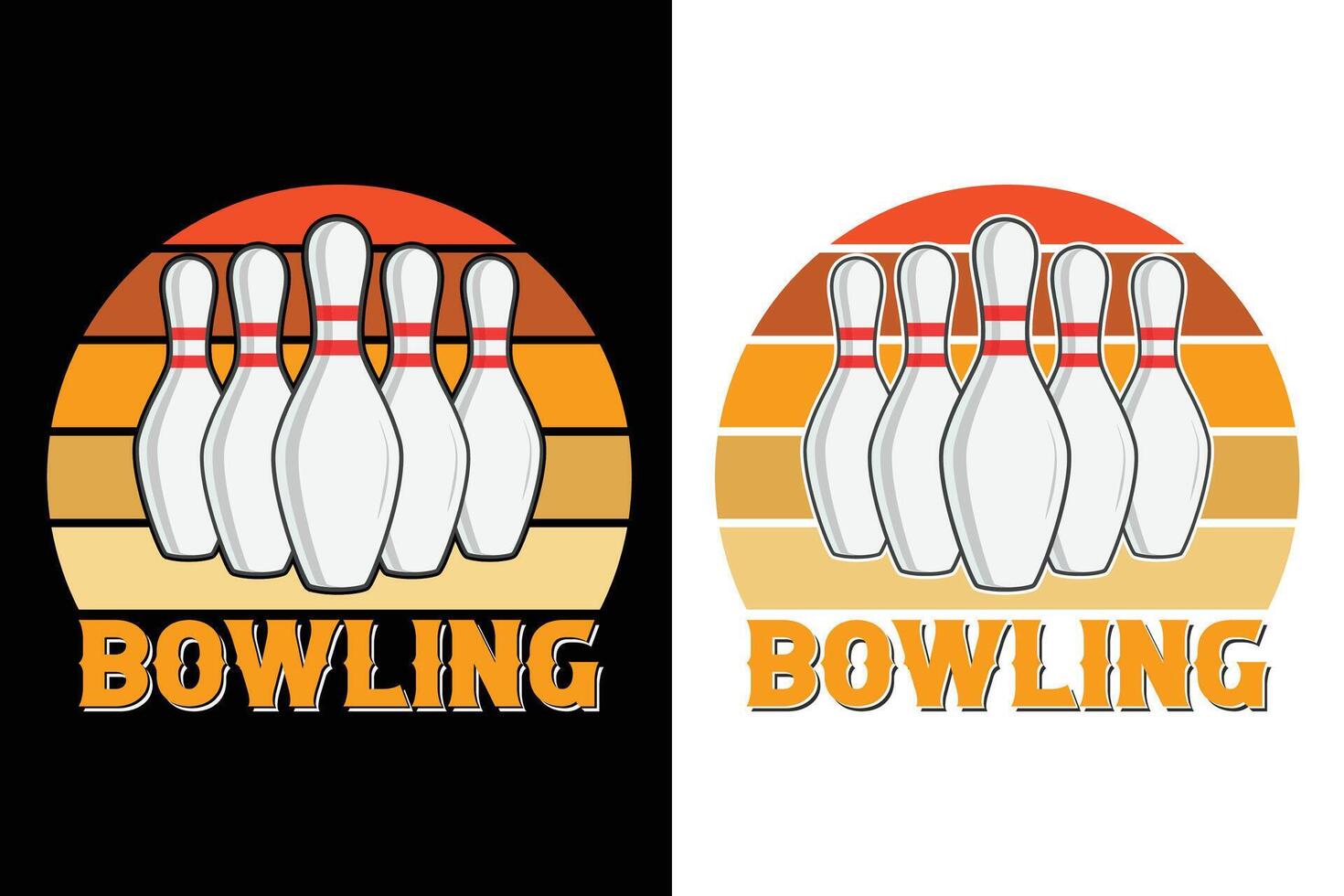 Bowling Typography Design Print Template vector