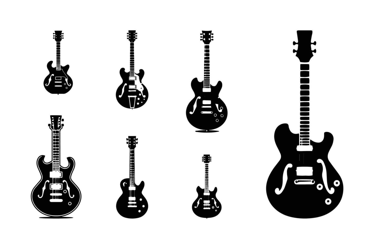 Collection of guitar set logo icon set vector