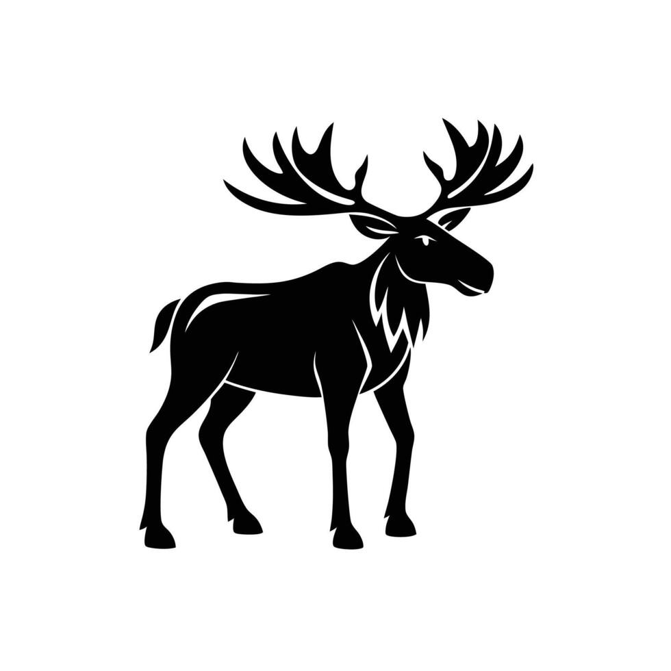 Deer Stag Moose Icon Illustration Silhouette for Nature and Wildlife vector