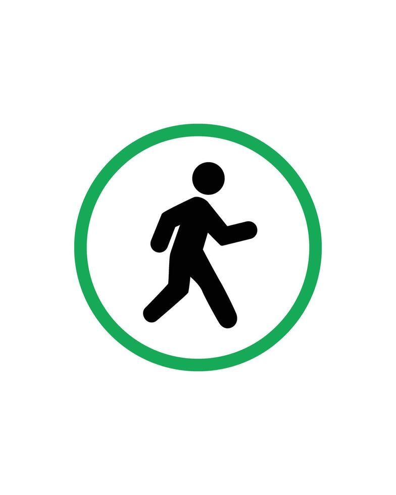 Walking Allowed Sign Design for Pedestrian Friendly Areas and Walking Zones vector