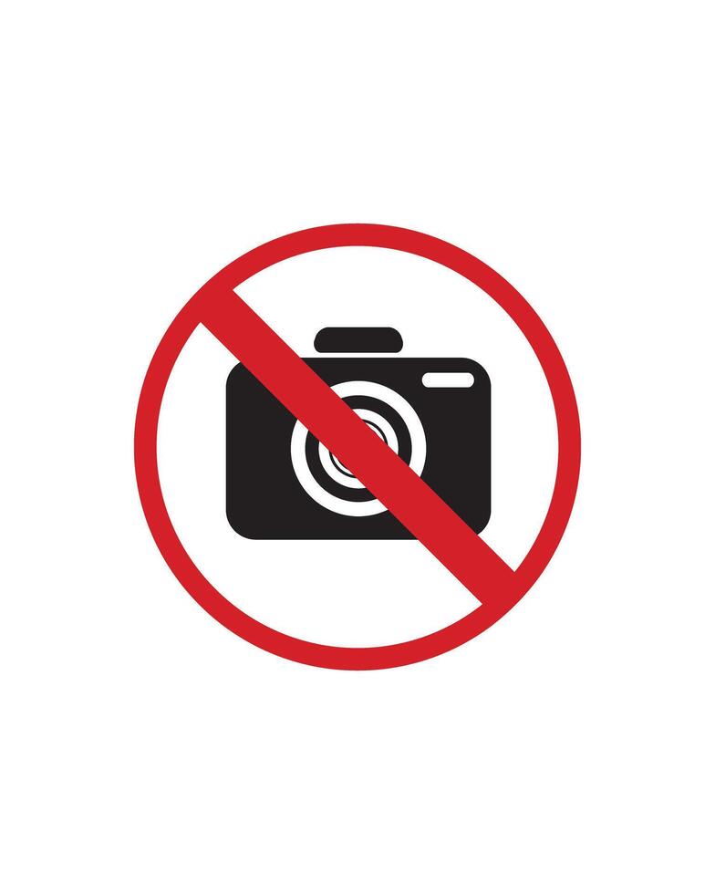 No Camera Sign Design for Restricted Areas and Privacy Zones vector