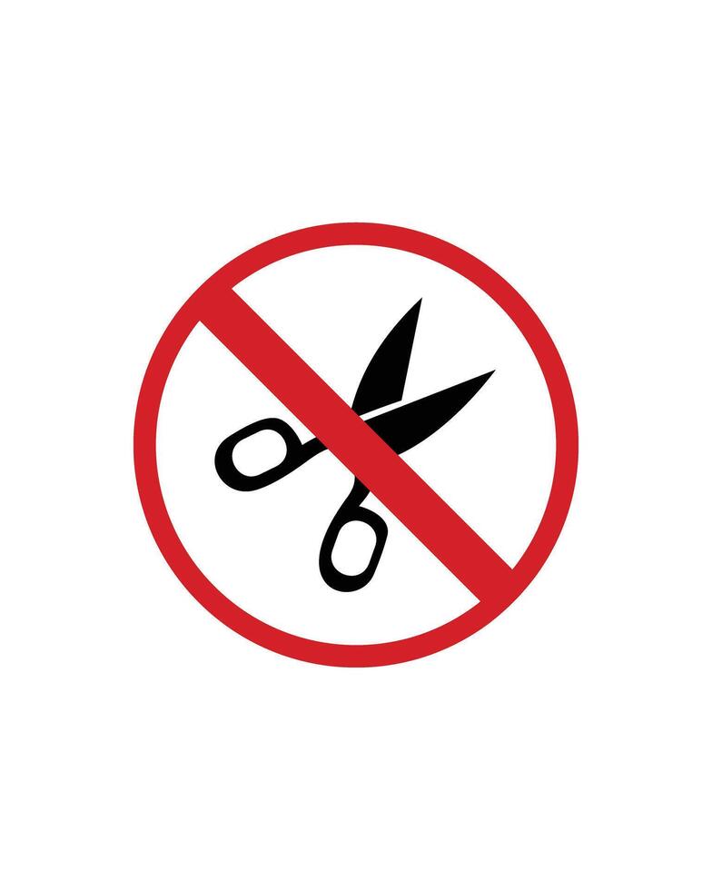 No Scissors Sign Design for Restricted Areas and Safety Zones vector