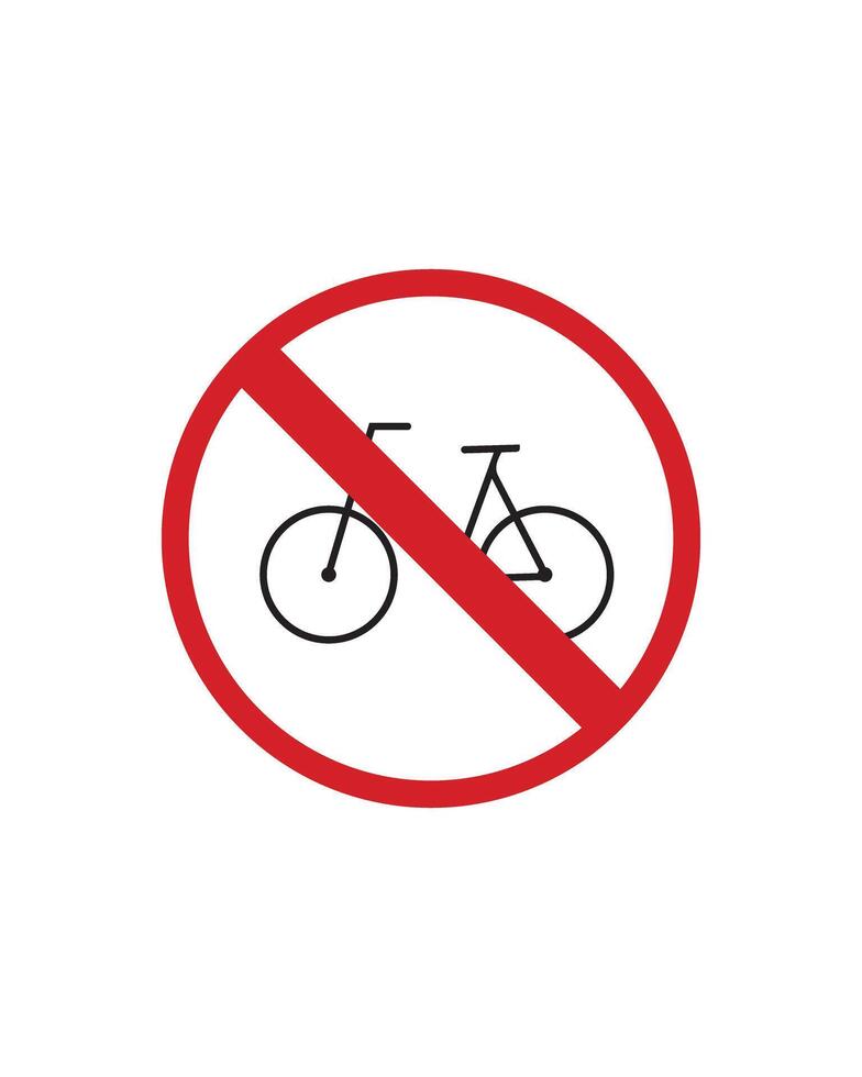 No Bicycles Sign Design for Restricted Areas and Pedestrian Zones vector